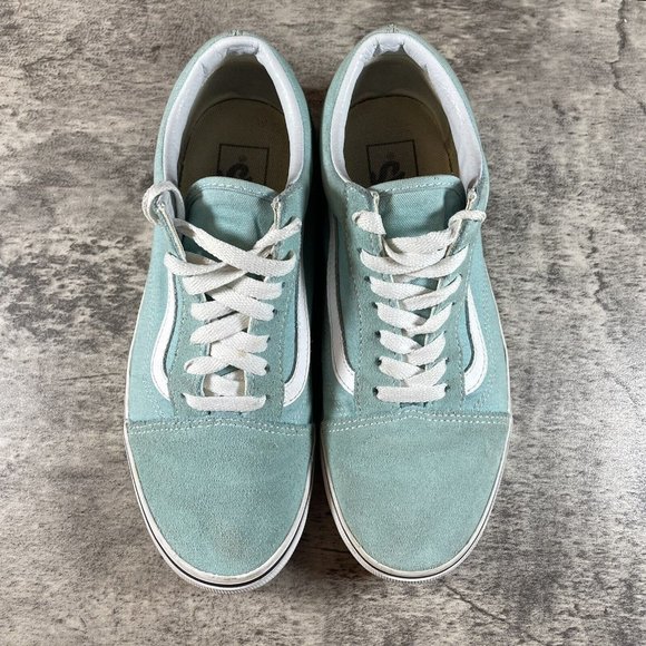 Vans Off The Wall Sneaker Women Size 7 Suede Canvas Low Teal Light Aqua Blue - Picture 6 of 7